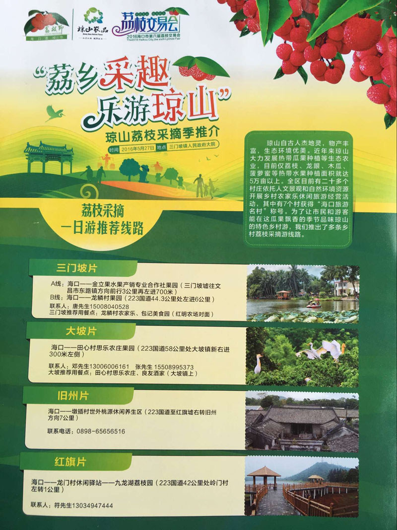 瓊山荔枝采摘一日游推薦路線